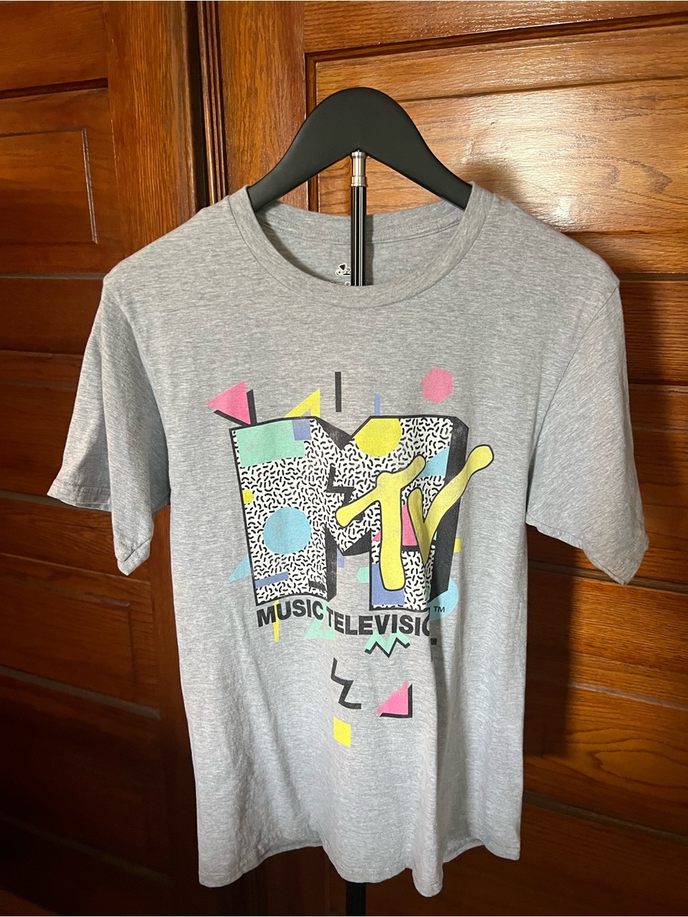 Disney Gray Kids' Tee with Neon MTV Graphic